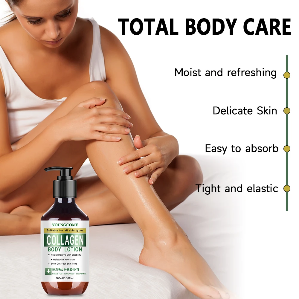 100ml Collagen Body & Face Cream – Hydrating, Soothing with Green Tea & Aloe Vera - Image 5