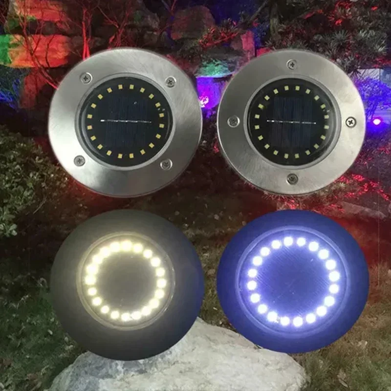 1/4/8 Pack Solar Disk Lights – 8/20 LED Buried Spotlights for Garden & Yard - Image 5