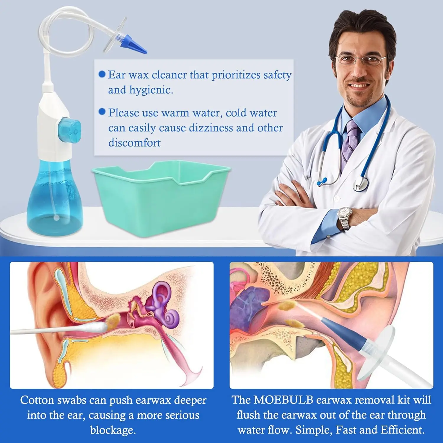 Ear Wax Removal Kit – Manual Irrigation Ear Cleaner for Adults & Kids Safe Home Use - Image 2