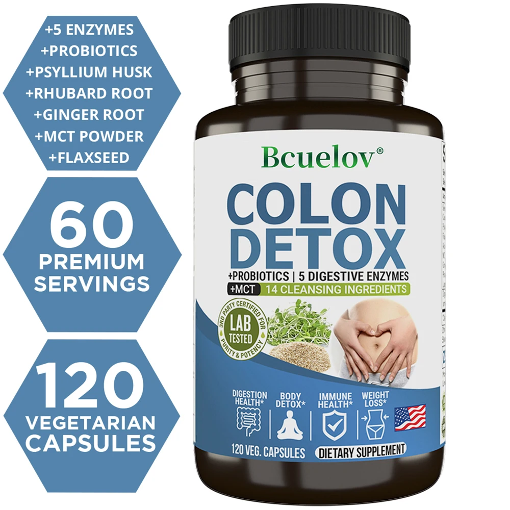 Colon Cleanser Detox Supplements – Probiotics for Digestion, Constipation & Bowel Health