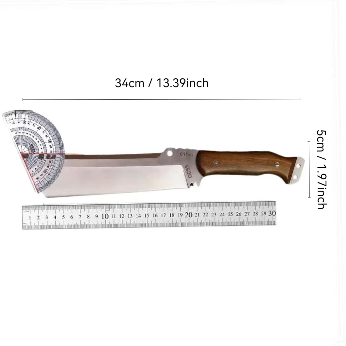 Handheld Large Outdoor Stainless Steel Forged Knife with Leather Sheath - Image 3