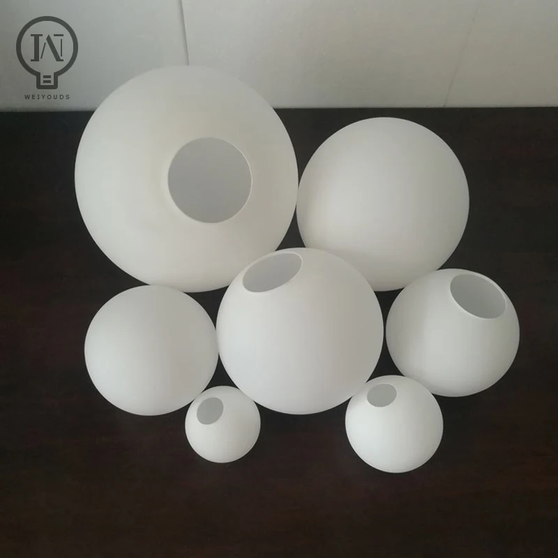 White Glass Globe Lampshade – Milky Round Light Cover in D10–D25cm Sizes - Image 3