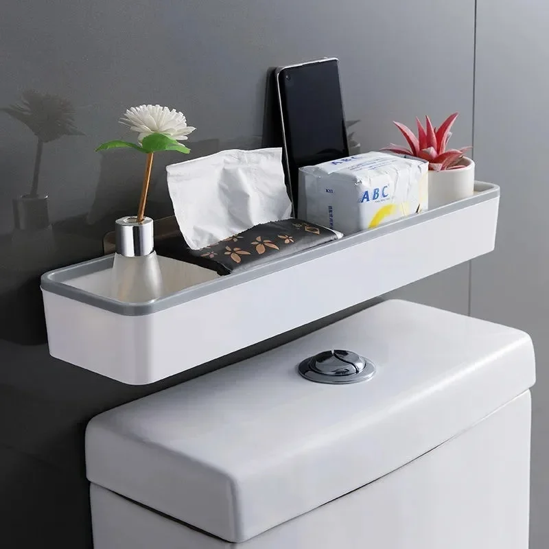 Over-the-Toilet Storage Cabinet, White Wall-Mounted Organizer with Adjustable Shelf