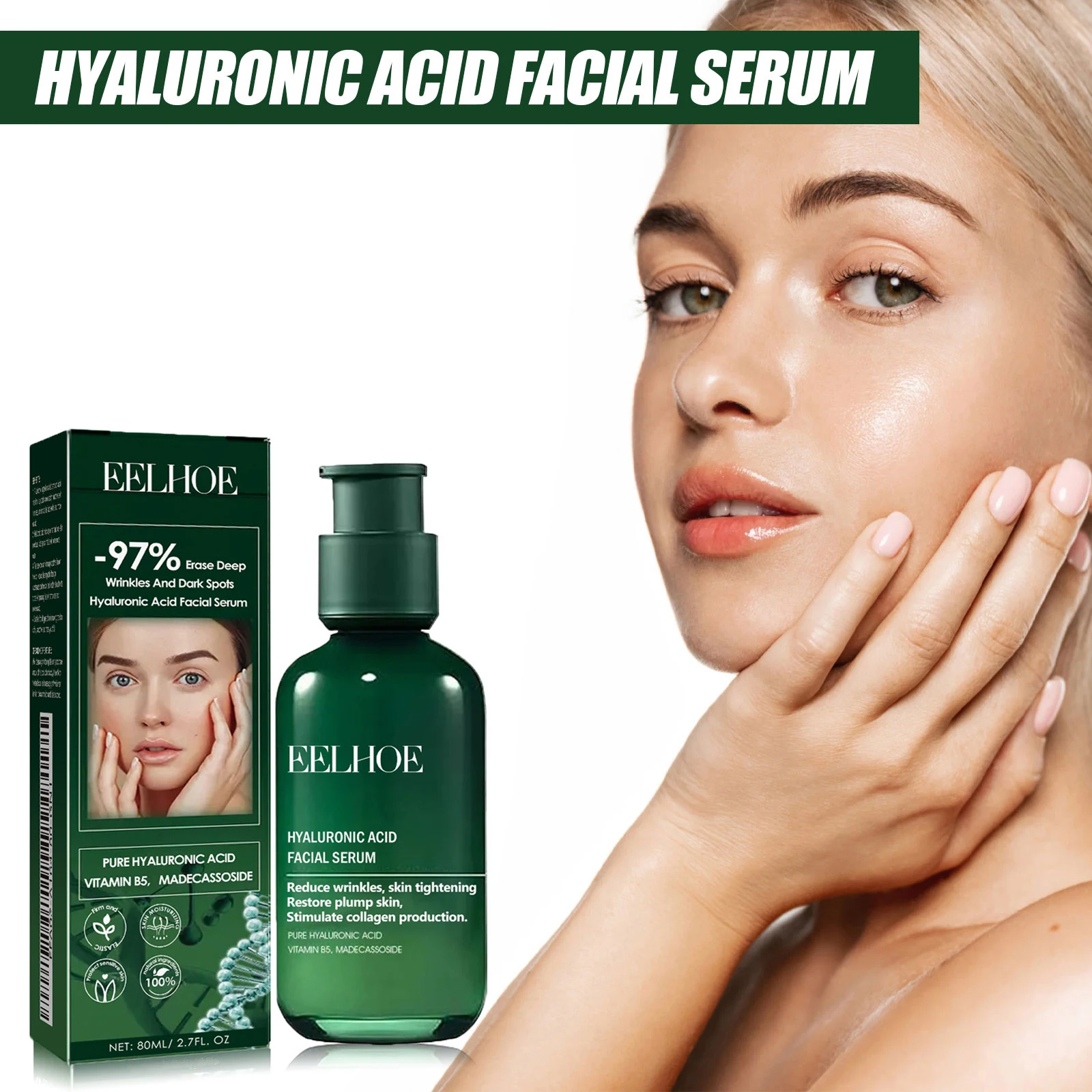 Hyaluronic Acid Serum – Dark Spot & Wrinkle Remover, Pore Minimizer - Image 3
