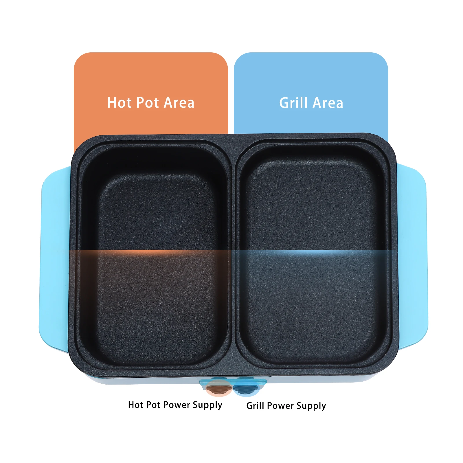 2-in-1 Mini Hot Pot and Grill Combo - Available in Pink, Blue, White for Home Cooking - Image 6