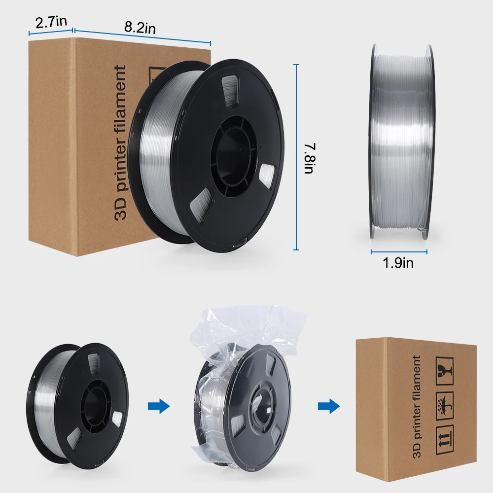 10kg PETG Filament 1.75mm Bundle Black Mixing Color 22LBS 3D Printer Filament 1kg/roll Plastic Spool PETG Material - Image 6