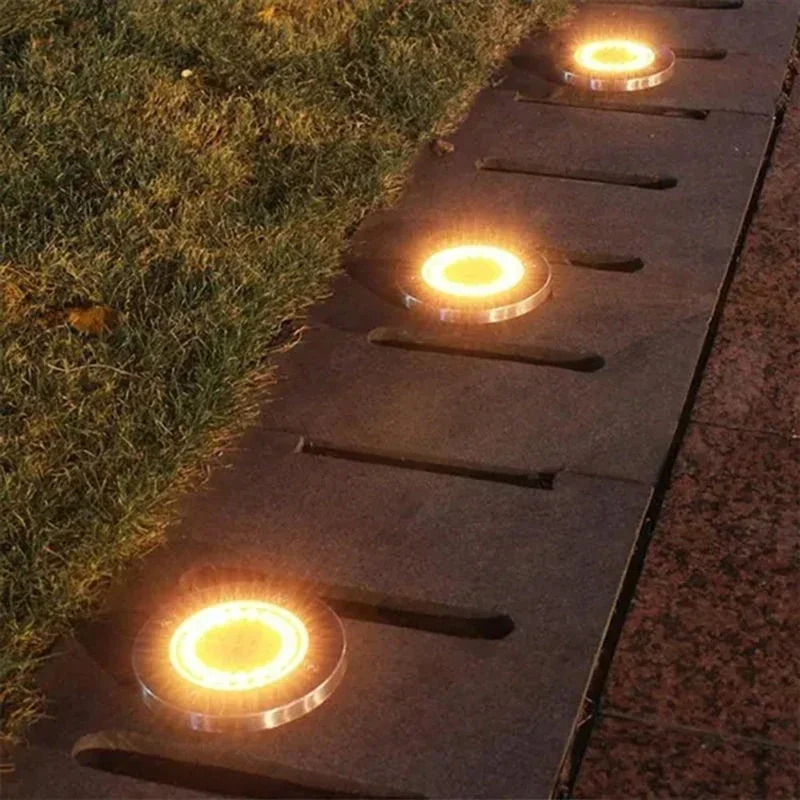 1/4/8 Pack Solar Disk Lights – 8/20 LED Buried Spotlights for Garden & Yard - Image 6