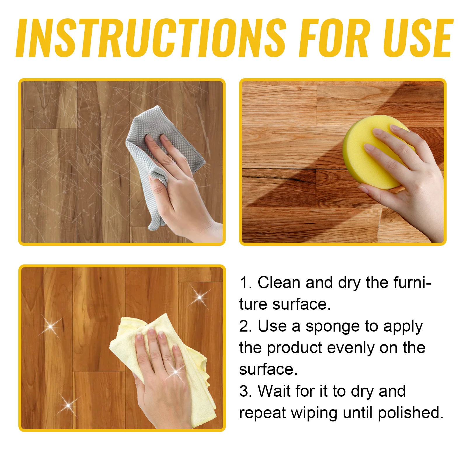 Jakehoe Wood Floor Cleaner, Protection Wax, Stain Removal & Dust Brightening Polish Care - Image 2