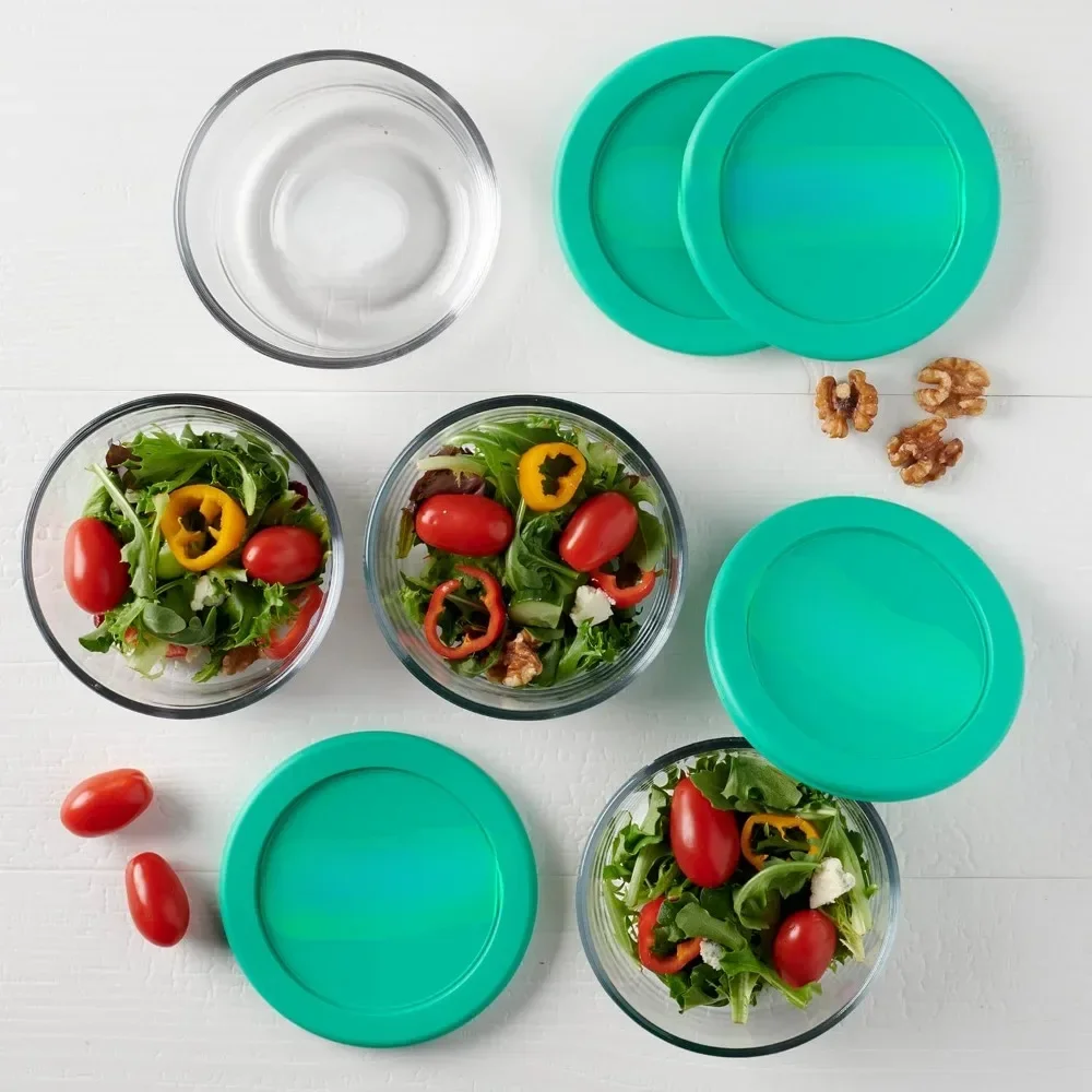 2-Cup Glass Food Storage Containers with Mint Lids – Set of 4 - Image 3