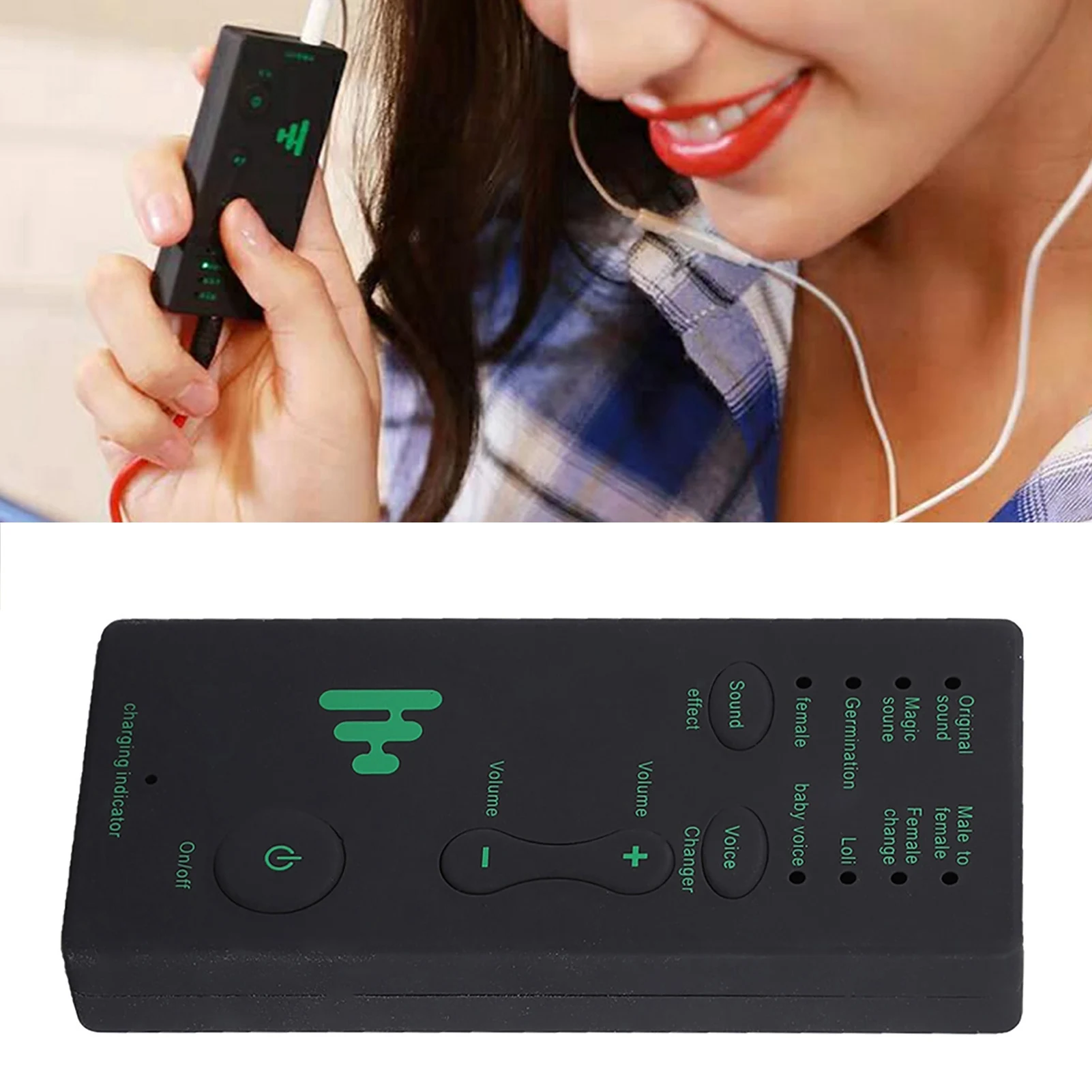 Portable Mini Voice Changer Live Broadcast Sound Card For Mobile Phone PC (English Version) External Sound Card