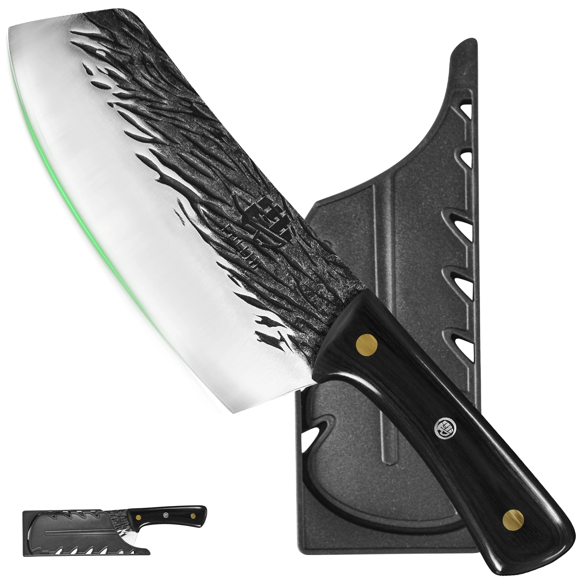 Full Tang Forged High‑Carbon Steel Chef Cleaver Knife with Sheath - Image 23