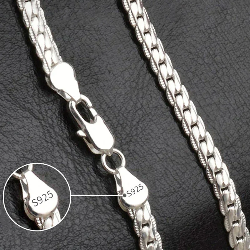 18K Gold/Silver Plated 6mm Sideways Necklace – 8/18/20/24 Inch Chain - Image 2