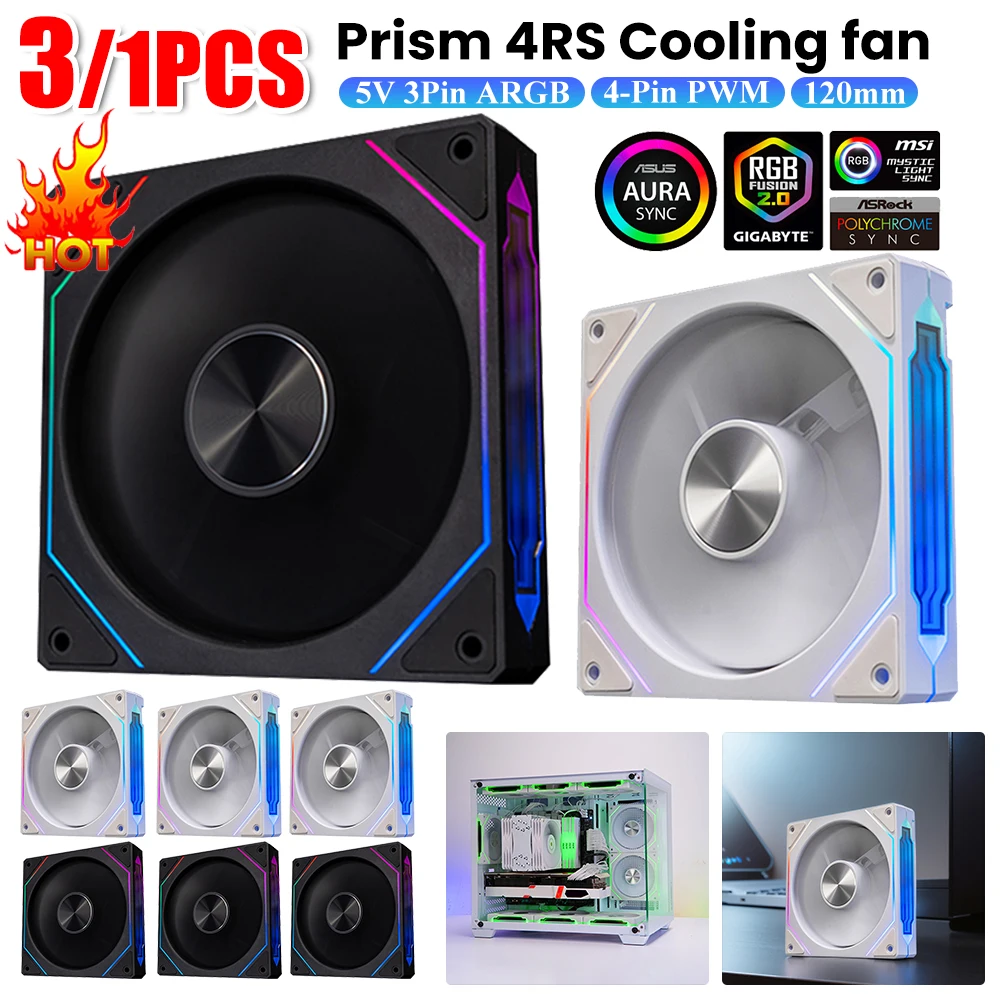 120mm ARGB Infinity Mirror PWM Case Fan 5V 3Pin for PC Cooling