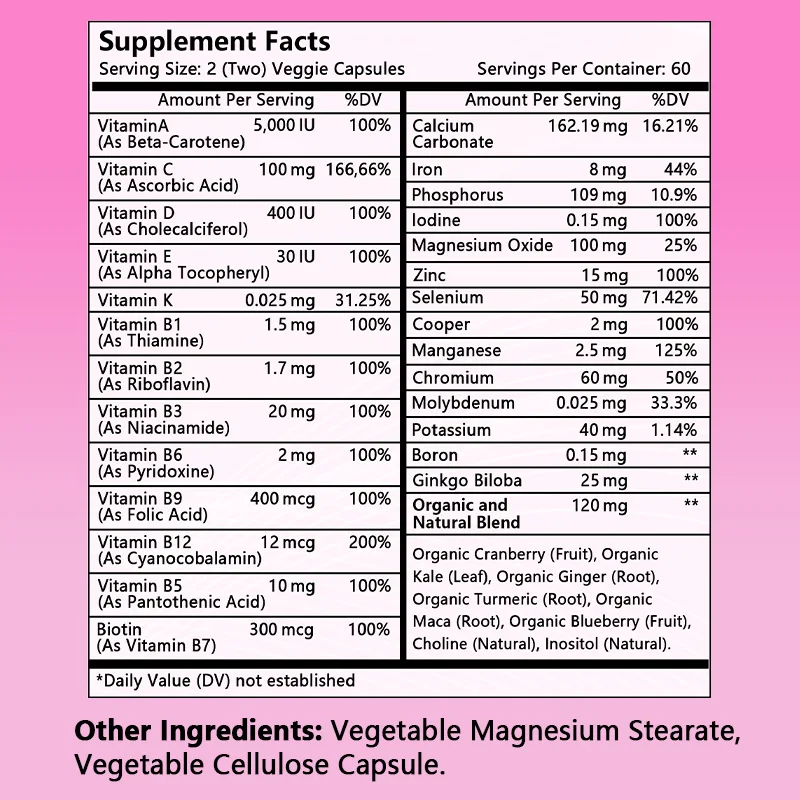Women's Daily Multivitamin – Magnesium, Biotin, Calcium, Zinc & Selenium - Image 6