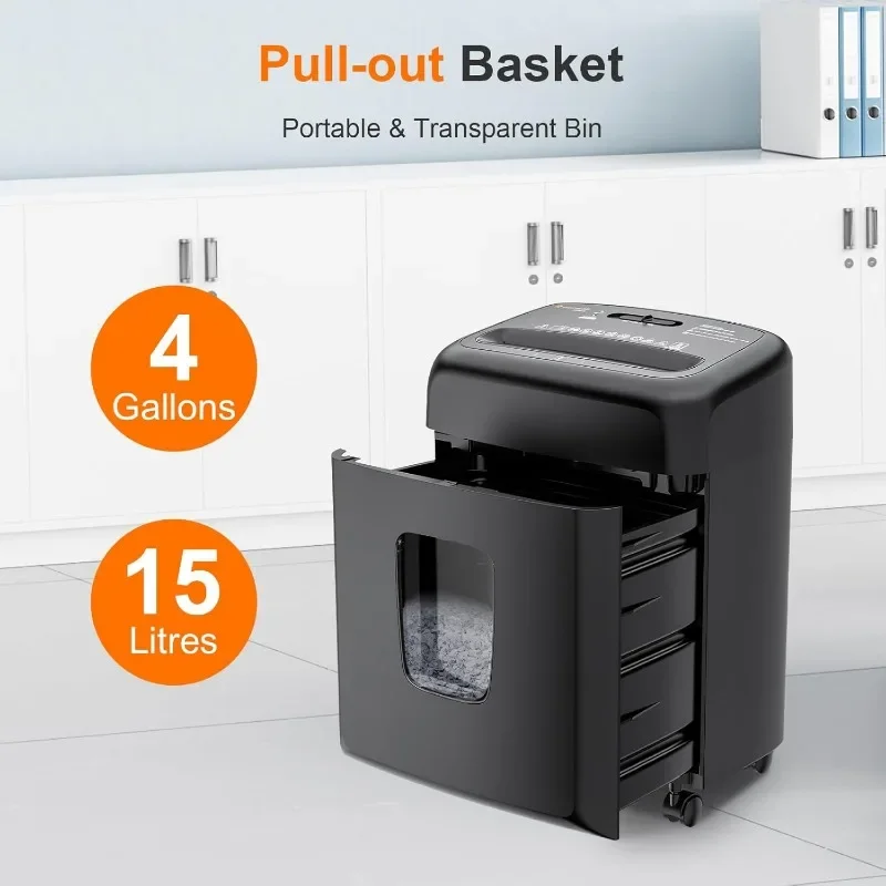 4 Gallon Micro-Cut Paper Shredder, 8 Sheet Capacity, High Security - Image 4