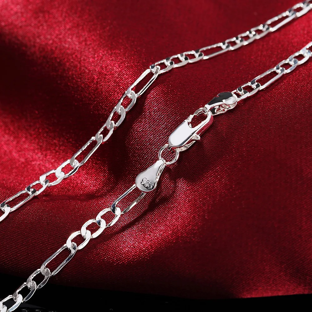 925 Silver 4mm Chain Bracelet & Necklace Set – Elegant Jewelry Gift for Women - Image 3