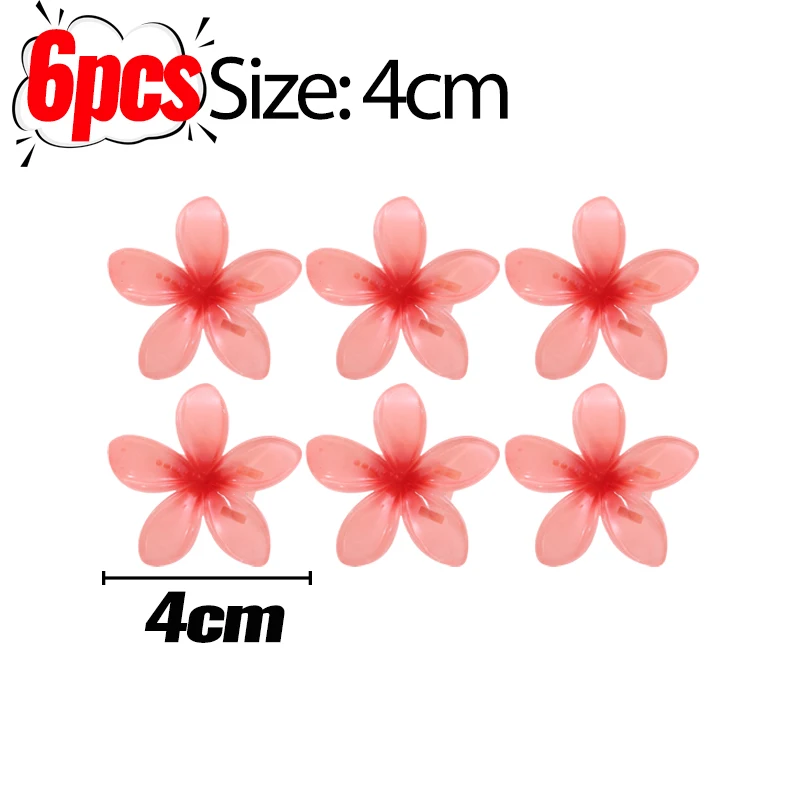 1/6Pcs Hawaiian Gradient Flower Hair Clips Small Claw Hairpin Crab Barrette Women Hair Accessories - Image 17