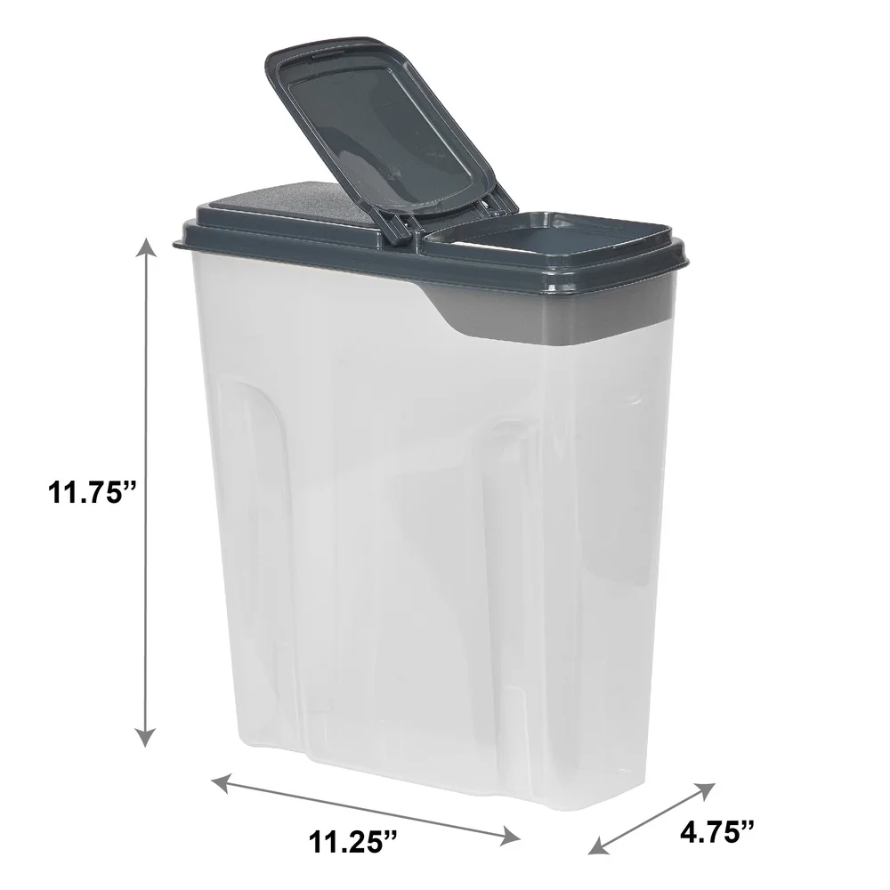 2-Pack 6-Quart Plastic Cereal Dispensers with Easy-Grip Flip Lids – Dry Food Storage Organizer - Image 4