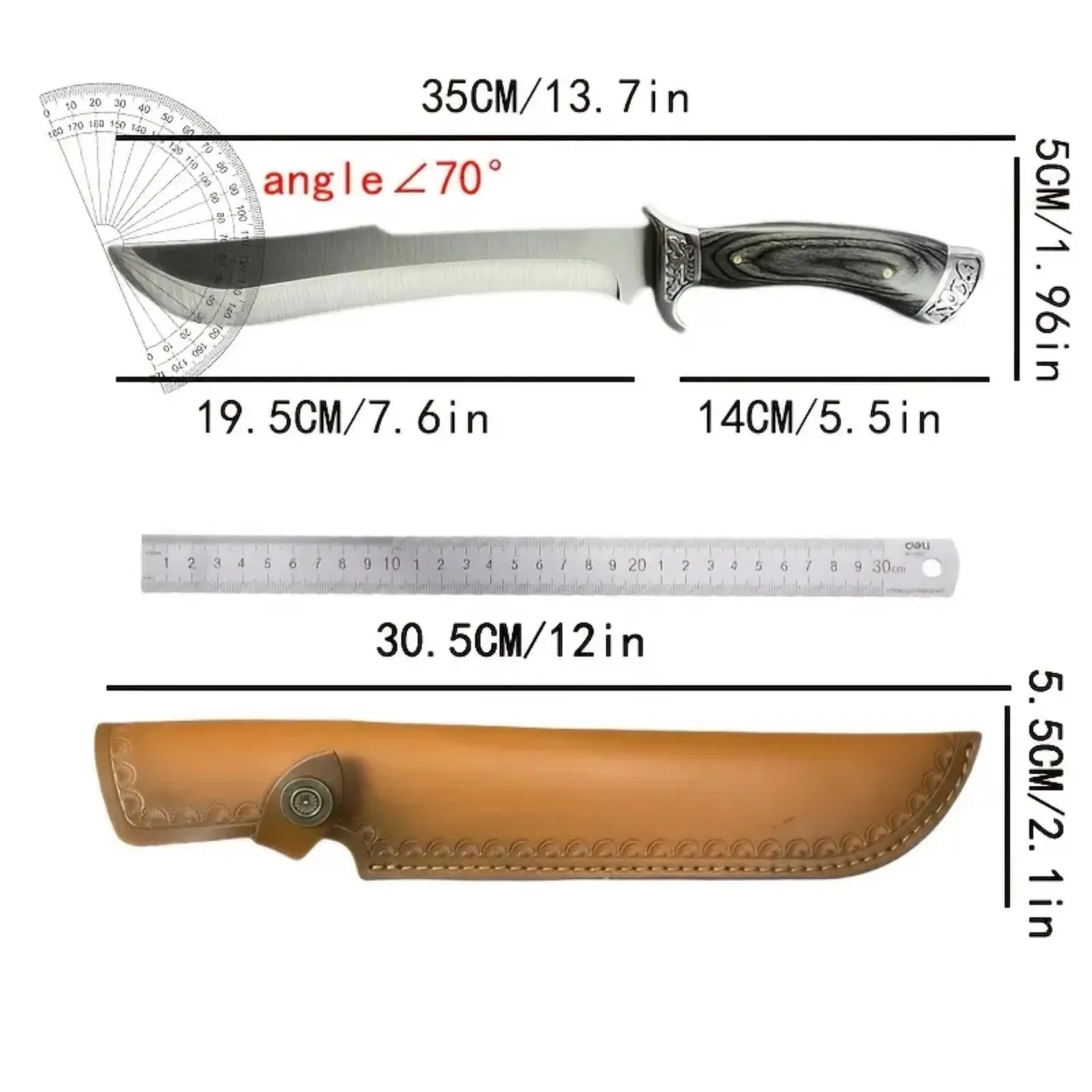 High Hardness Outdoor Fixed Blade Knife – EDC Straight Blade for Mountaineering - Image 2