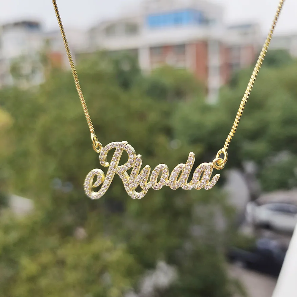Custom Sterling Silver Crystal Name Necklace – Personalized Jewelry Gift - Image 2