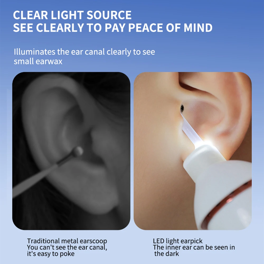 Wireless LED Ear Wax Vacuum – USB Rechargeable Visual Suction Cleaner - Image 4