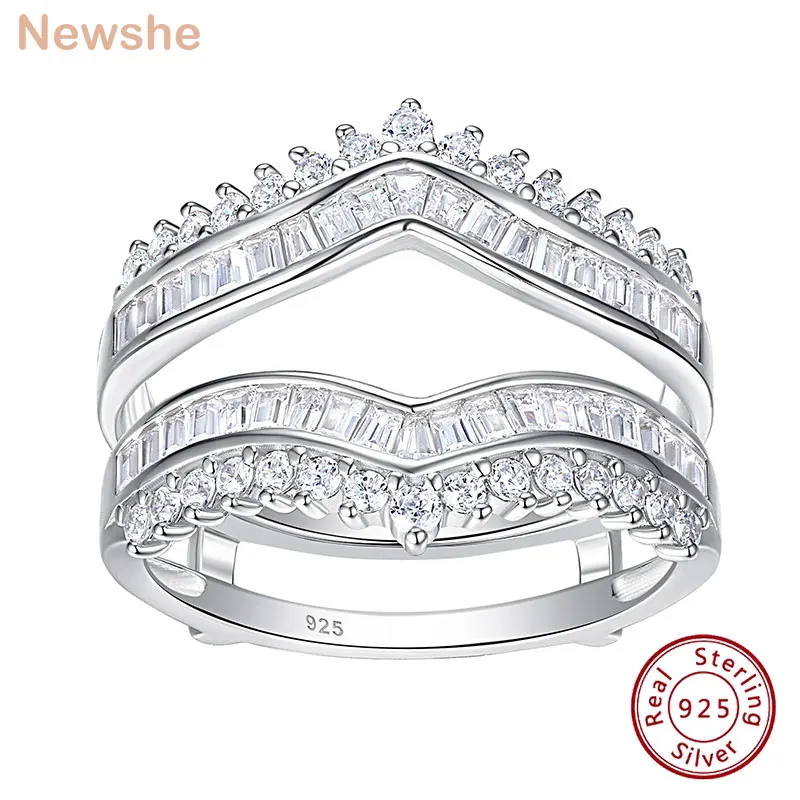 Newshe Grand Ring Enhancer – 925 Sterling Silver AAAAA CZ Wedding Band