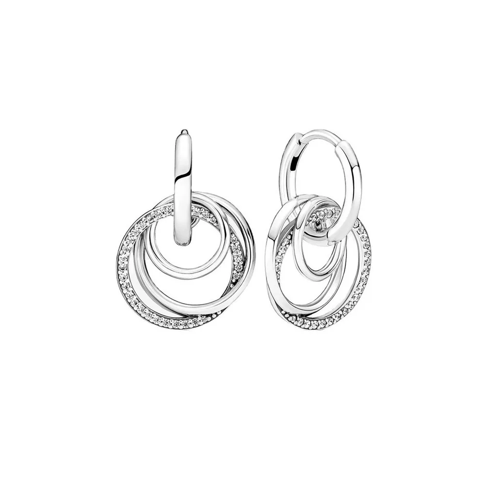 Double Hoop Sun & Moon Earrings – 925 Silver-Plated Butterfly Heart Studs - Image 12