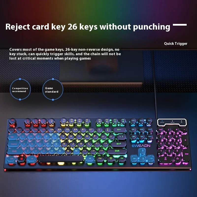 Wired Keyboard Mechanical Feel E-Sports 104 Keys Usb Wired Gaming Mouse Wired Keyboard Pc Gamer Accessories for Laptop Gamers - Image 6