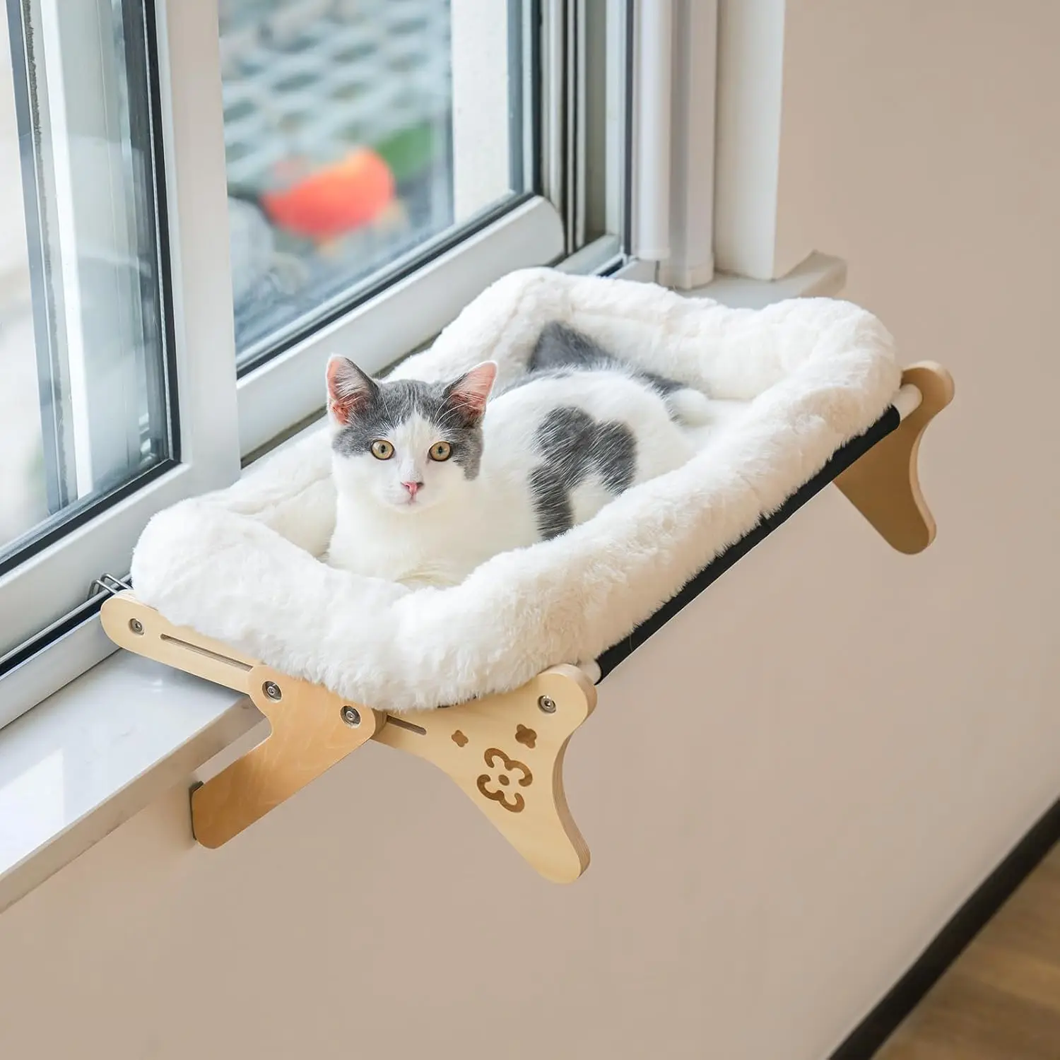 Mewoofun 2-in-1 Cat Window Perch Hammock, Adjustable Steady Cat Bed for Indoor Cats - Image 7