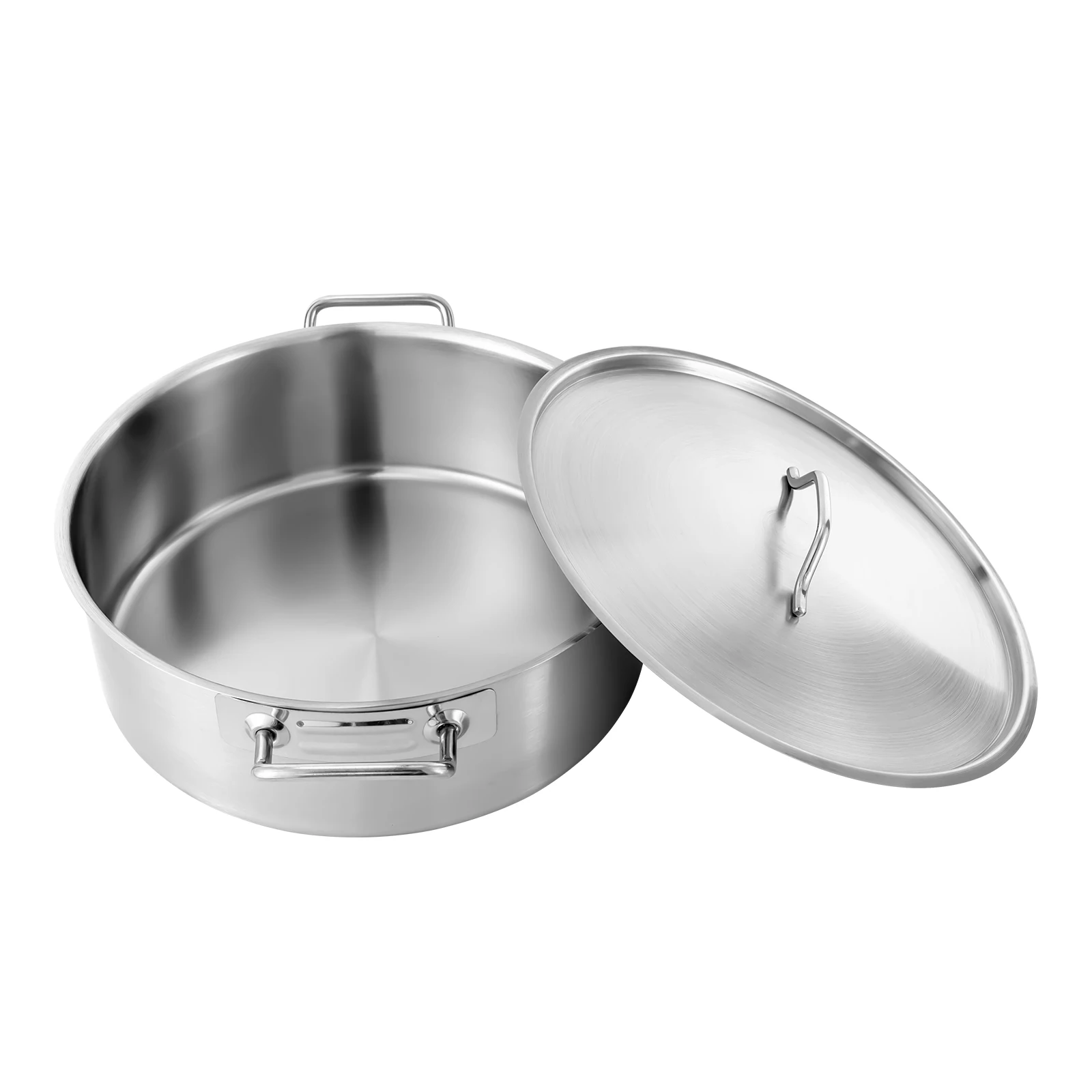 11qt Stainless Steel Stock Pot with Glass Lid – Large Soup Cookware for All Stove Types