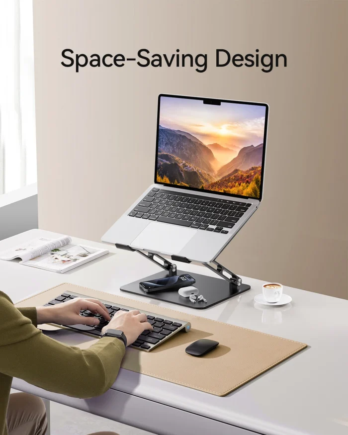Adjustable Aluminum Laptop Stand – Ergonomic Desk Riser for 10–17″ Laptops - Image 5