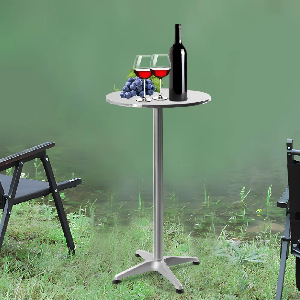 23.6" Round Pub Table Bistro Bar Height Cocktail Table W/ 90° Foldable - Image 5