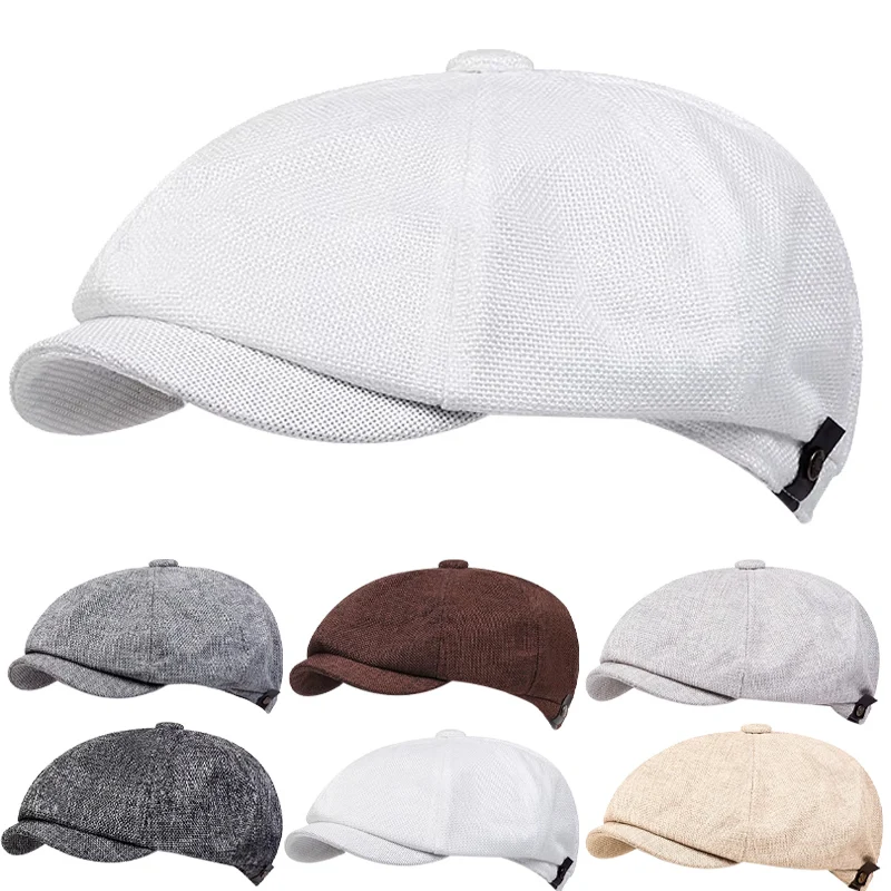 Men's Retro Newsboy Cap – Summer Thin Octagonal Beret