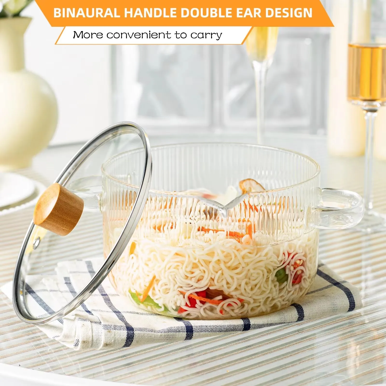 KEMORELA 2‑Piece Borosilicate Glass Saucepan Set – Heat‑Resistant 1.8 L & 2.3 L - Image 5