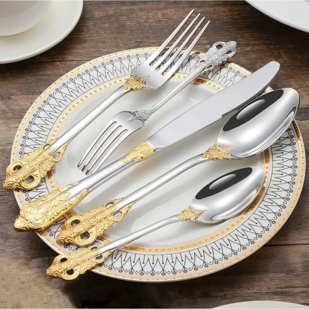 Luxury 30‑Piece Royal 304 Stainless Steel Flatware Set – Modern Silverware - Image 6