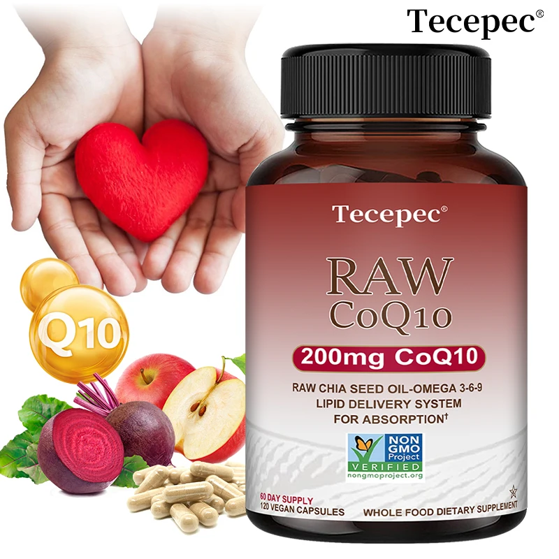 RAW Coenzyme Q10 200 mg – Heart & Cholesterol Support, Antioxidant & Circulation Booster