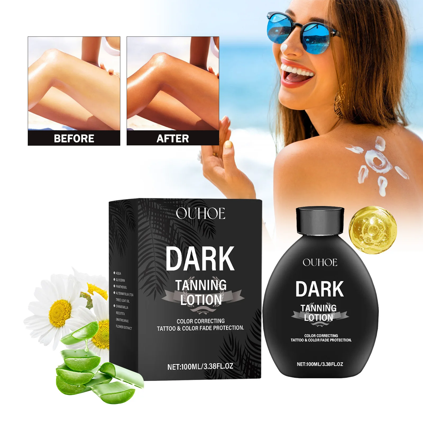 OUHOE Bronzing Tanning Milk – Sun Smoothing, Moisturizing & Refreshing Care