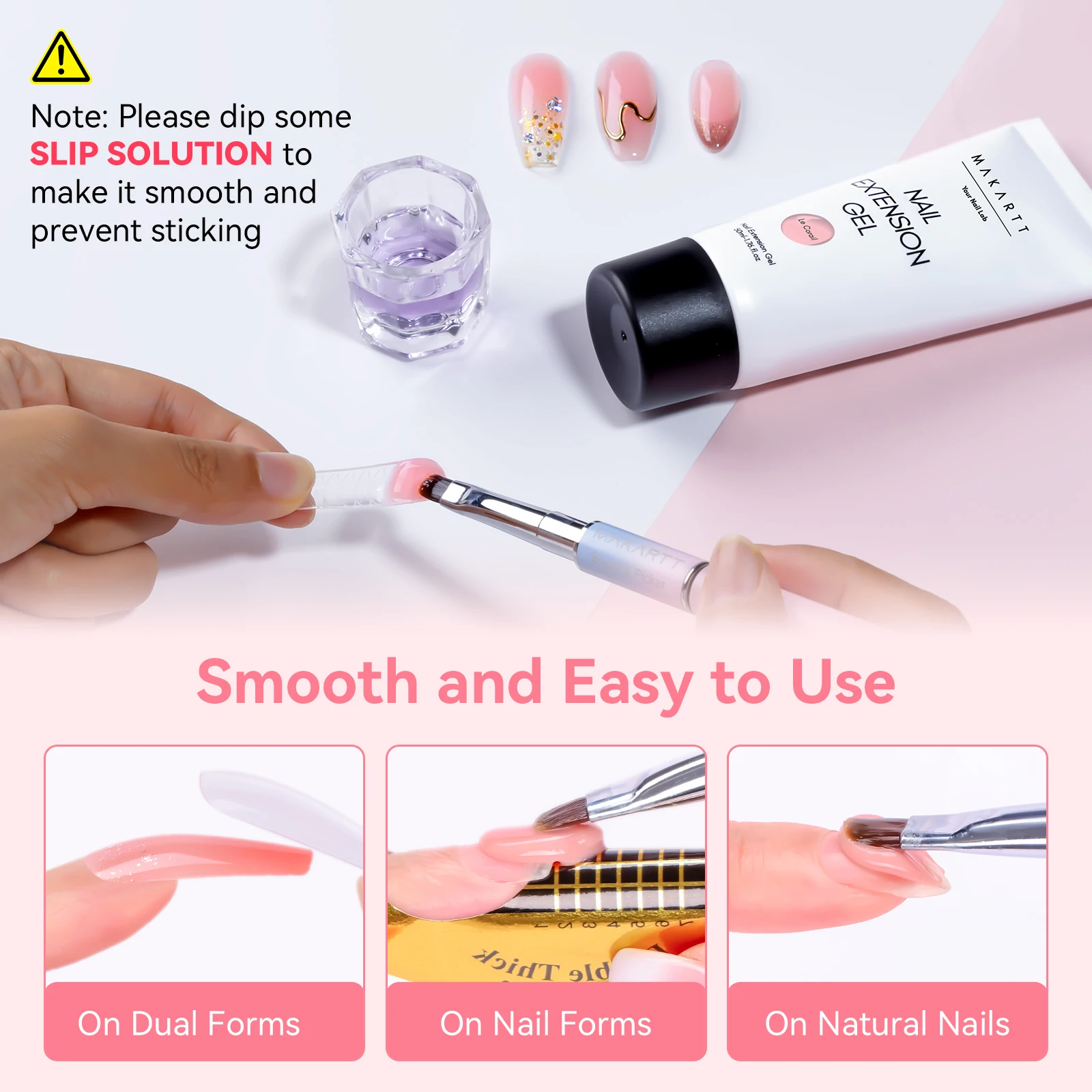 Makartt Natural Pink Poly Nail Gel – 50ML Builder for DIY Extensions - Image 4