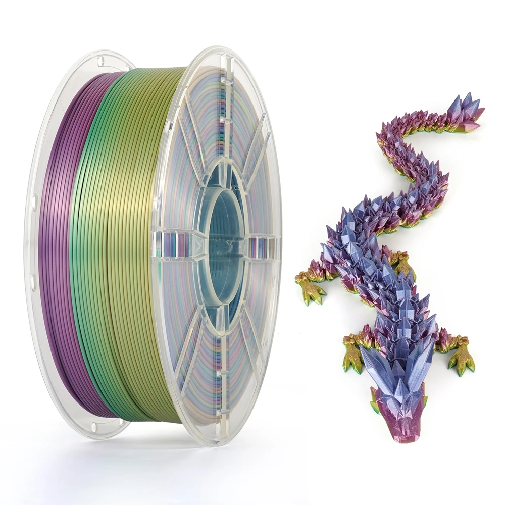 KINGROON Newest Colour 3D Printer Filament PLA Silk Rainbow Multicolor Gradient Printing Consumables 1.75mm 1kg Plastic Spool - Image 6
