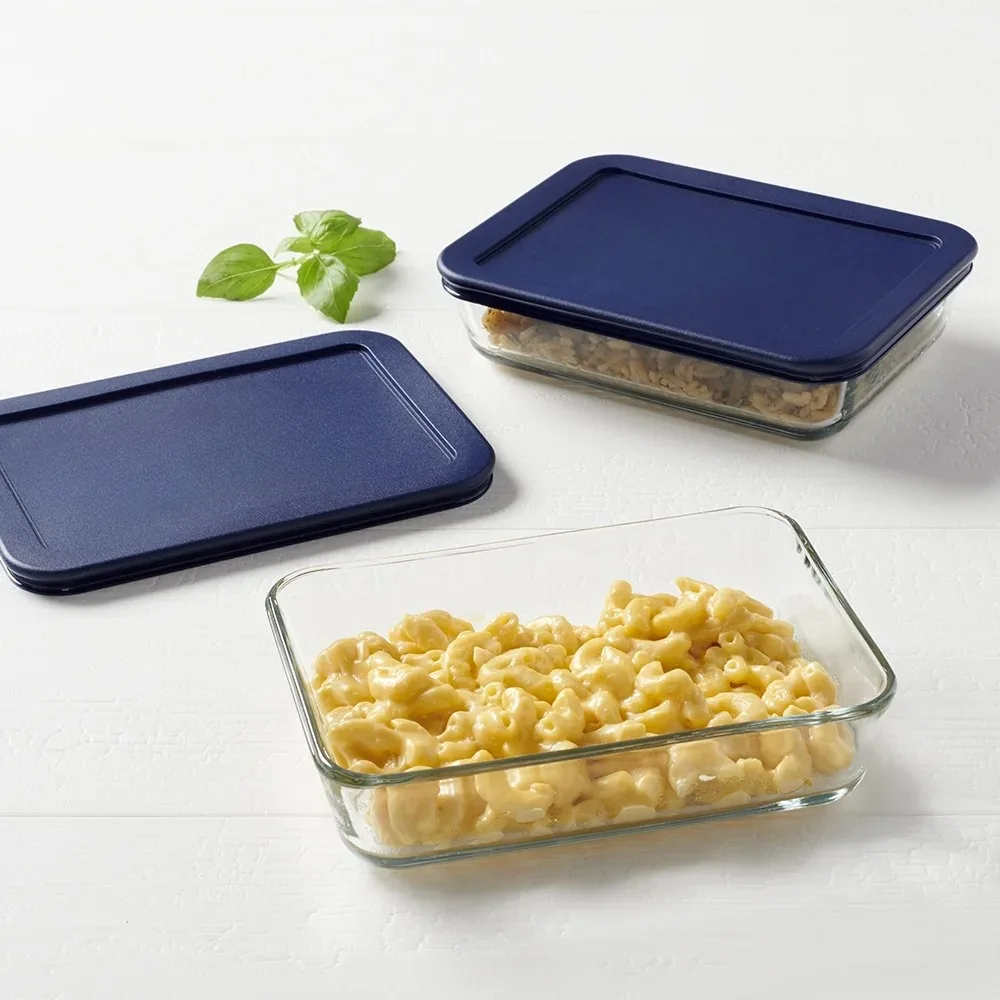 Pyrex 3-Cup Rectangular Glass Storage Containers with BPA-Free Lids, Set of 2 - Image 6