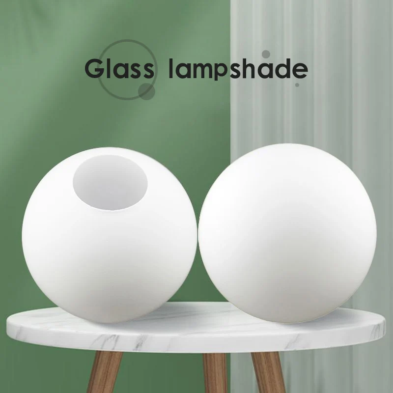 White Glass Globe Lampshade – Milky Round Light Cover in D10–D25cm Sizes