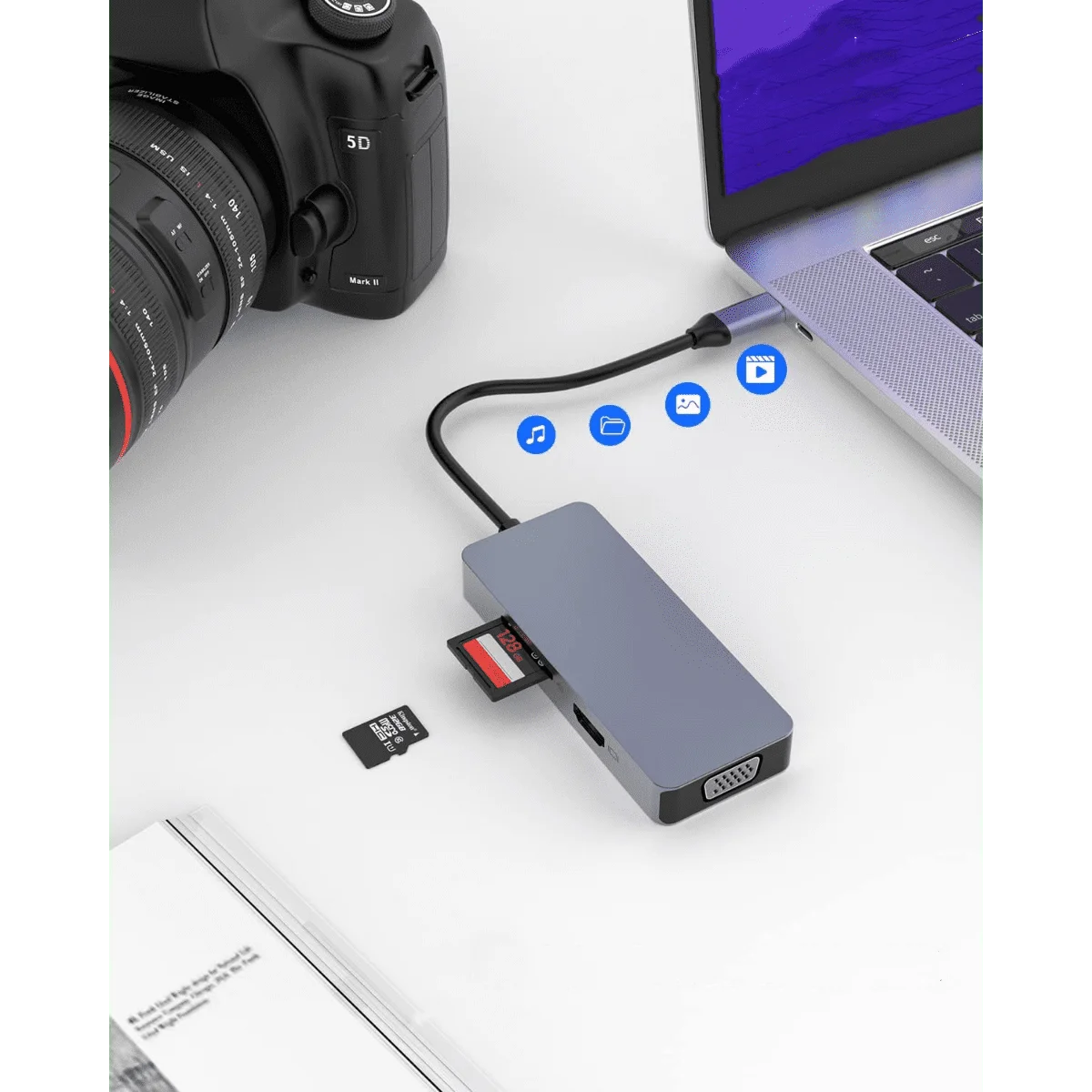 6-in-1 USB C Hub, Docking Station with 4K HDMI Port, Type C Hub Adapter - Image 4