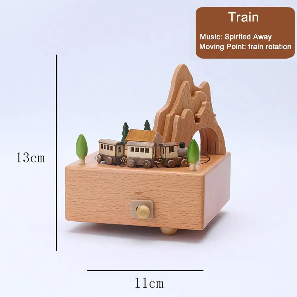 Wind Up Musical Box Retro Wooden Music Box New Year Xmas Birthday Gift Vintage Carousel Ferris Wheel Home Decoration Accessories - Image 14