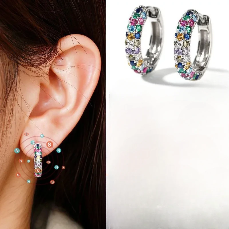 Colorful Crystal Round Earrings – Trendy Fashion Jewelry for Women