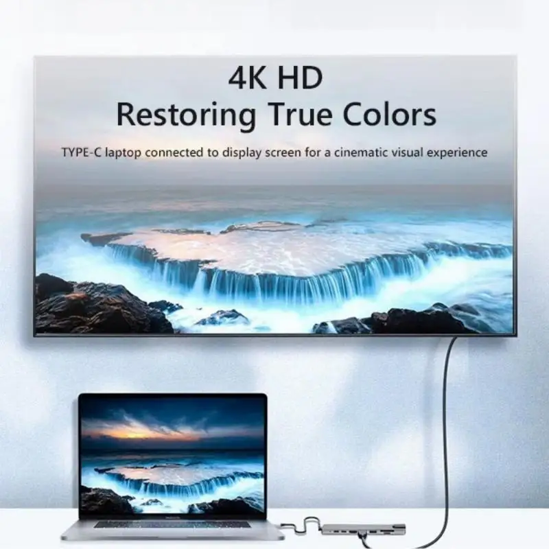 8-in-1 Type-C Docking Hub USB PD to HDMI for Data Transfer & Expansion - Image 4