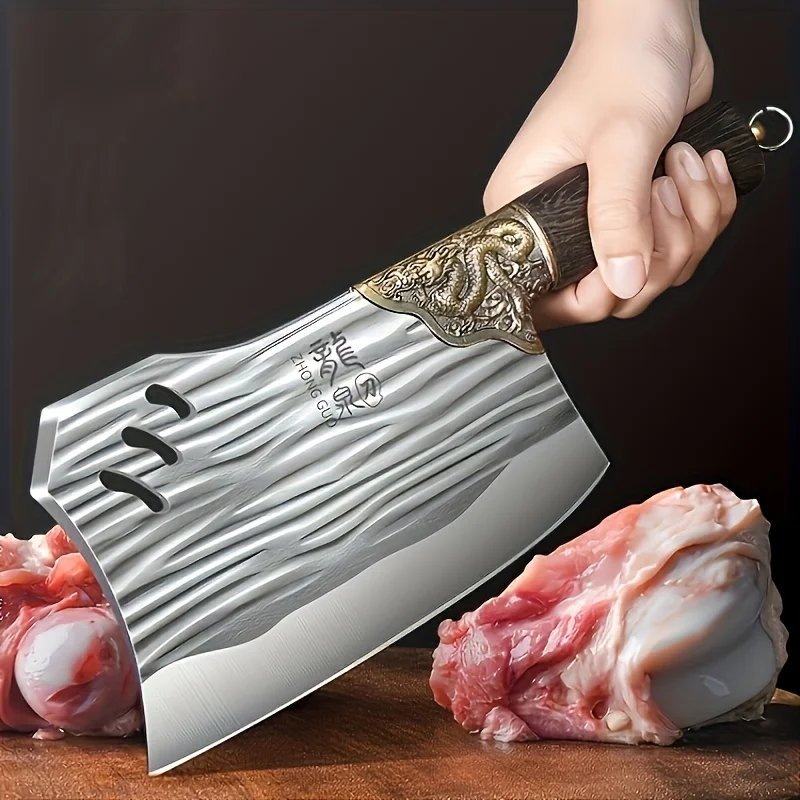 Handcrafted Serbian Chef Cleaver – Heavy-Duty Butcher Knife with Full-Tang Carbon Steel Blade - Image 4