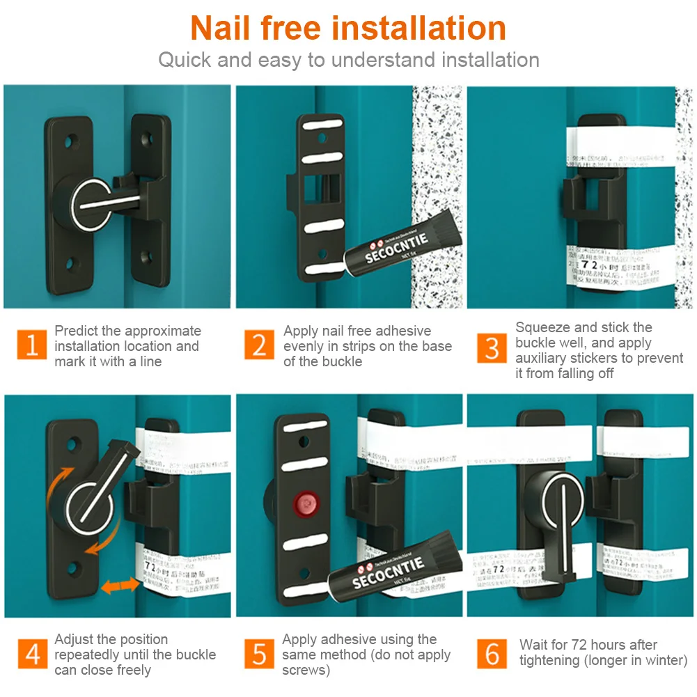 Zinc Alloy Heavy Duty Safety Door Bolt Latch, Luminous Gate & Barn Lock for Bathroom/Window - Image 6
