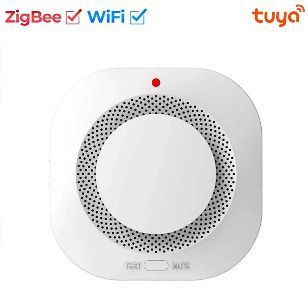 Tuya Smart Smoke Detector - WiFi Zigbee Fire Alarm, Photoelectric Sensor