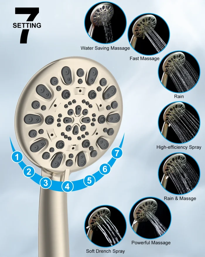 10" High Pressure Rainfall Shower Head with Handheld Combo & Adjustable Arm - Image 3