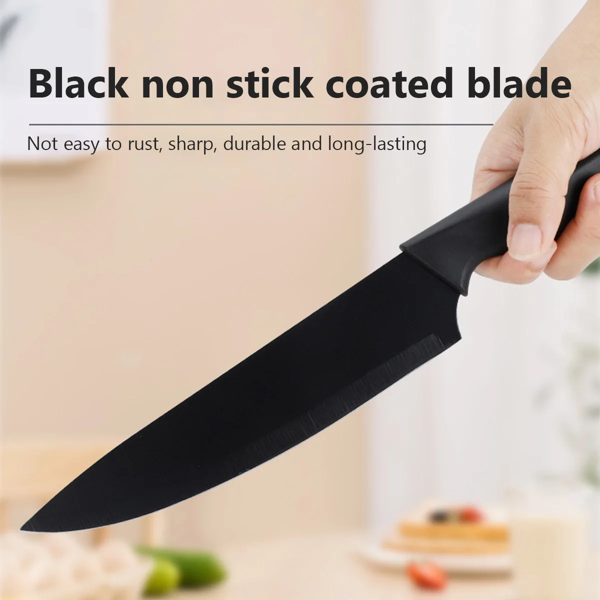 14-in-1 Stainless Steel Kitchen Knife Set - Non-Stick Chef, Slicing, Steak Knives & Scissors with Holder - Image 3